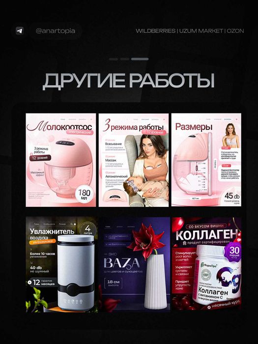 Инфографика Uzum Market / WB / Yandex Market