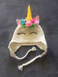 ръчно плетена шапка еднорог