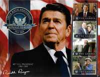 Super timbre colita nestampilata presedintele Ronald Reagan istorie