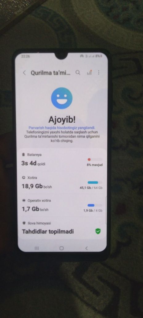 Samsung a22 kafolati bilan