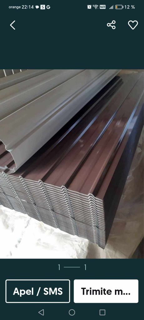 Tablă cutată zincata zinc aluminiu colorată