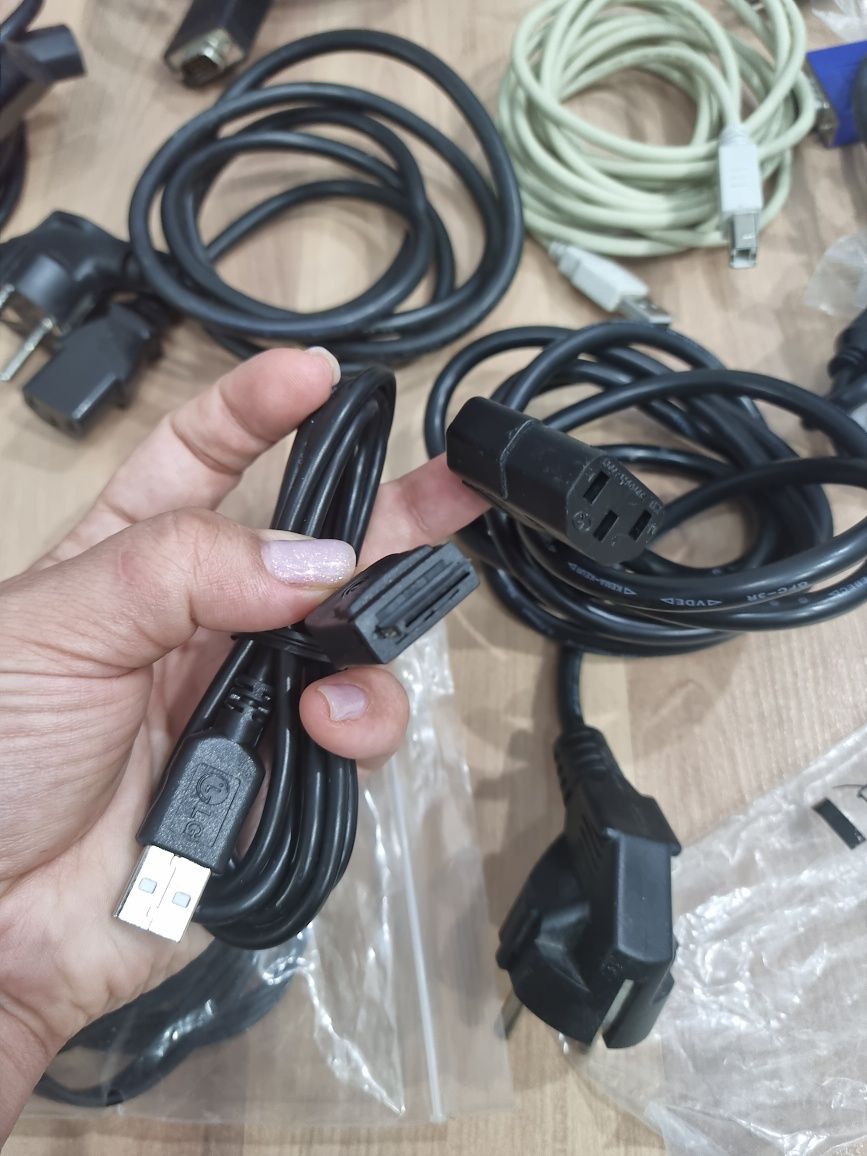 Качественные фирменные кабели для компа, VGA, HDMA, для ТV по 1000- 1ш