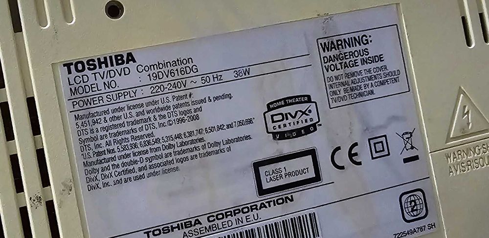 Televizor bucatarie Toshiba 19DV616 - 19 inch/48 cm - import Germania