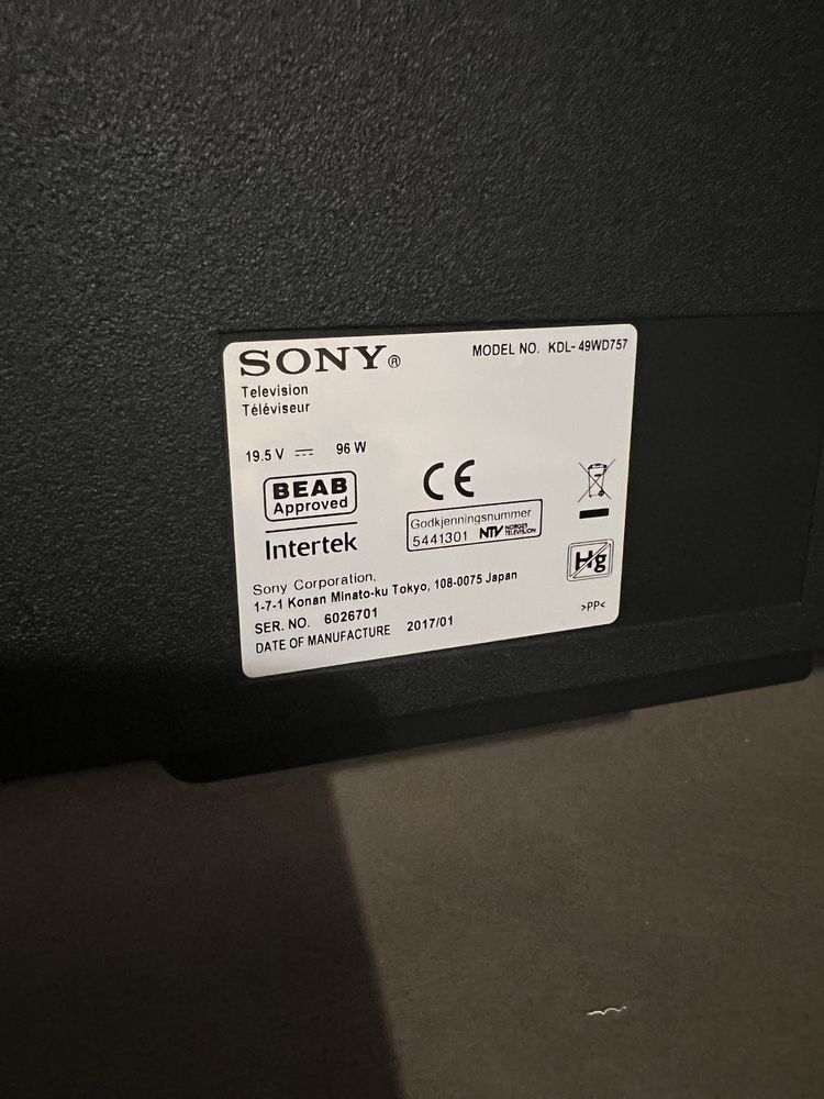 Televizor Smart LED Sony Bravia, 123 cm, 49WD757, Full HD, Clasa A+
