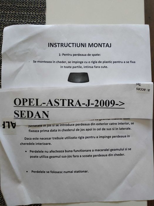 Щора-сенник за Опел Астра-J седан.