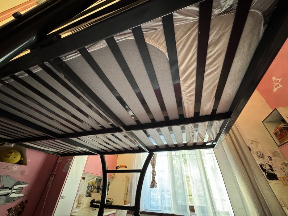 Pat supraetajat, structura metalica cu saltele Dormeo