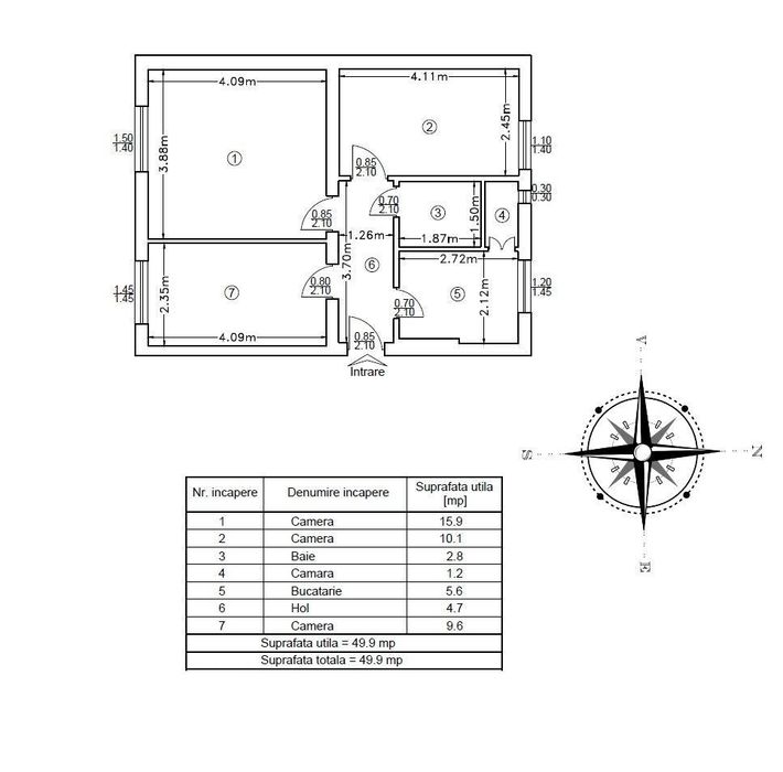 Centru - Cuza Voda - Maternitate, 3 camere disponibil imediat