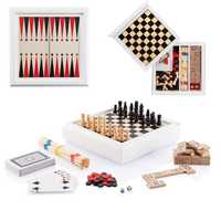 Set Joc 5 in 1 mikado, playing cards, domino, chess, backgammon Nou