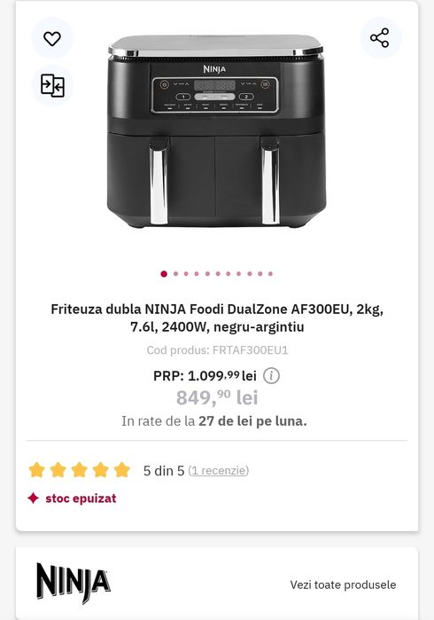 Friteuza Ninja Foodi Dual Zone AF300EU