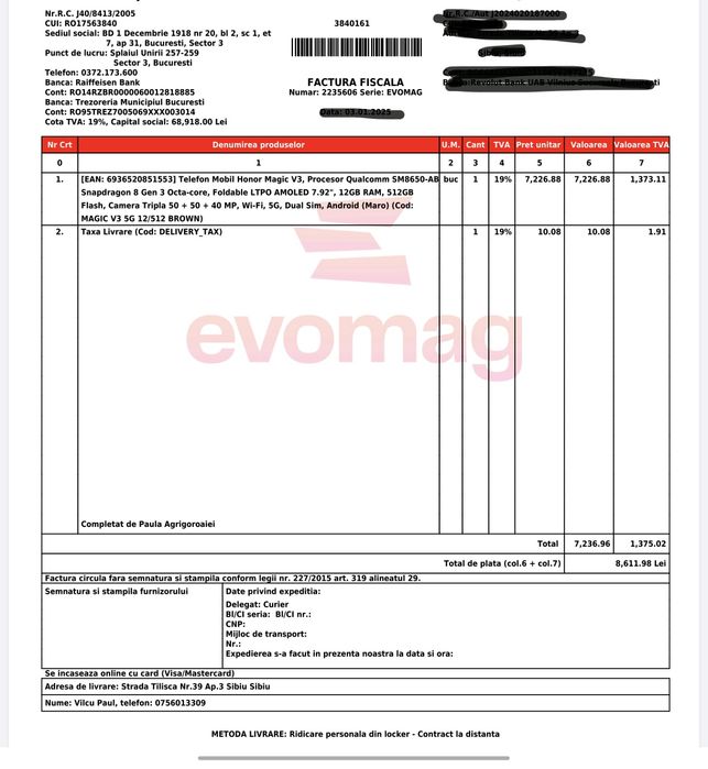 Vând Honor Magic V3 impecabil Reddish Brown