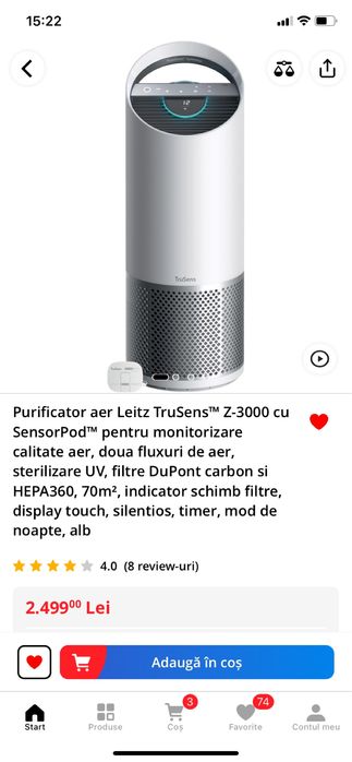 Purificator de aer Leitz TruSens Z-3000