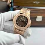 patek philippe nautilus rose gold brown