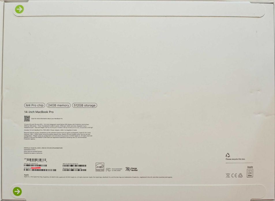 Новый MacBook PRO 14 M4 PRO 24/512GB (A3401)
