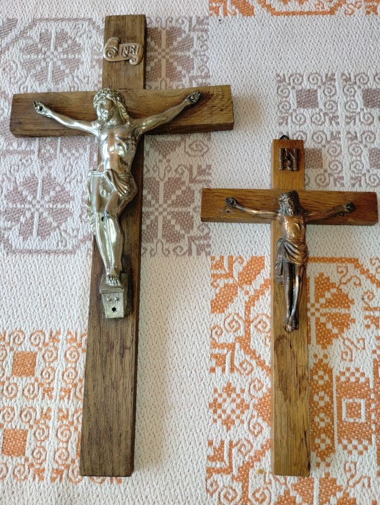 Crucifix lemn, metal