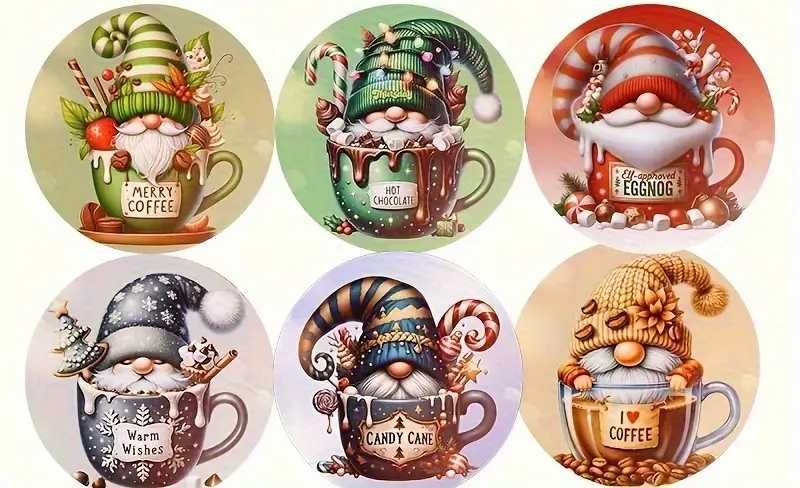 Големи дървени магнитчета за Коледа - гномове