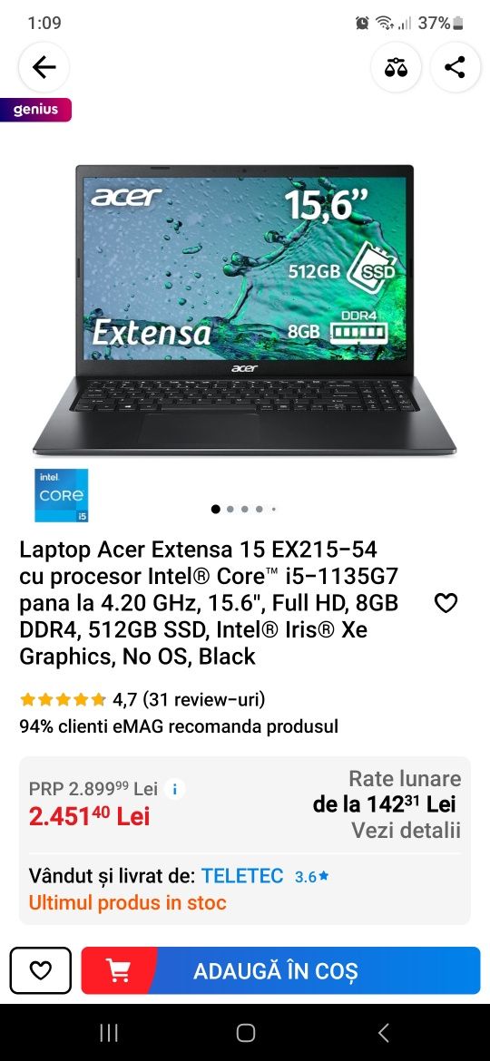 laptop Acer Windows 11 pro
