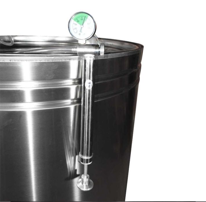 Butoi inox cu capac flotant si canea 550 litri Satinat