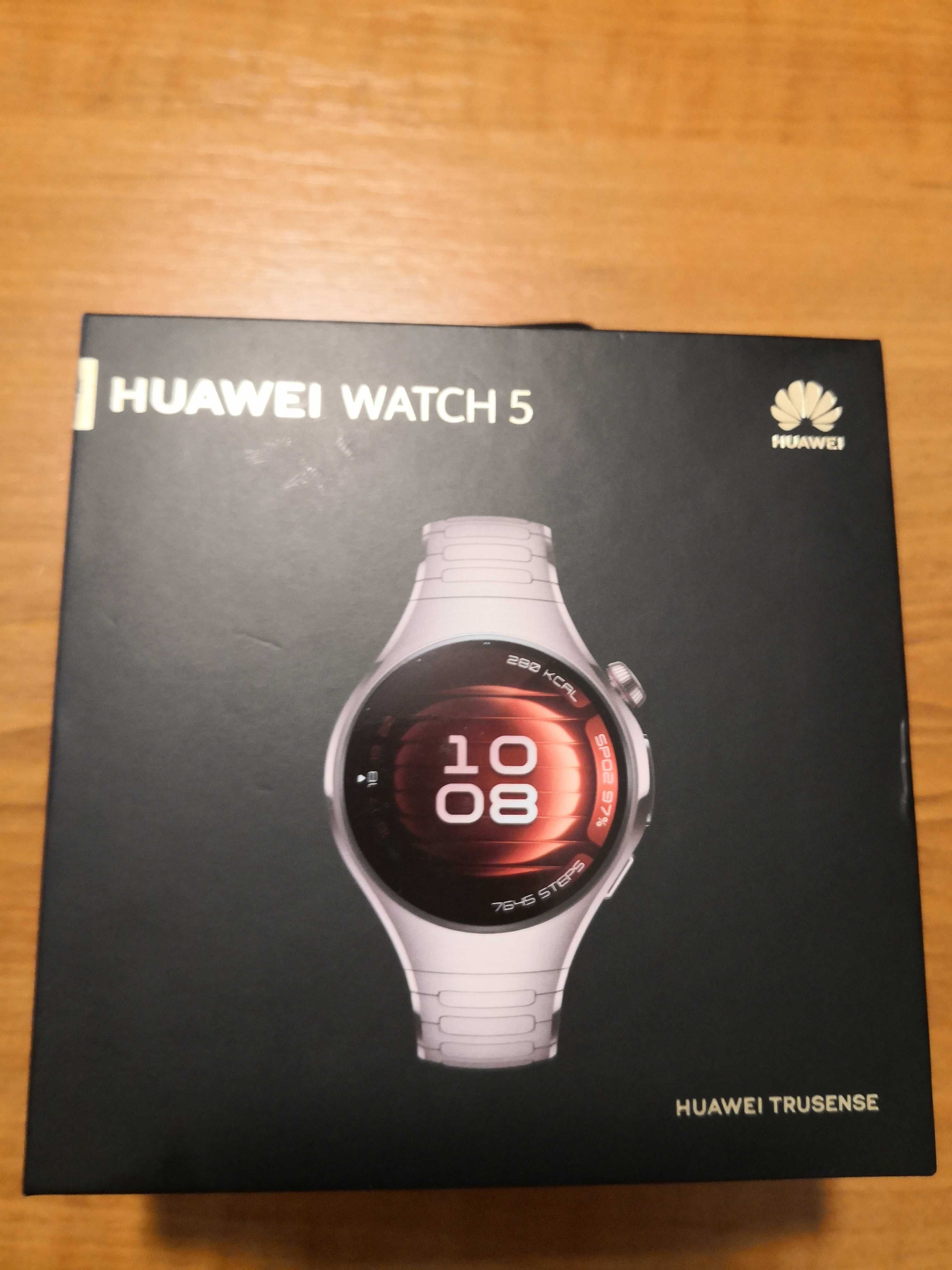 НОВ Смарт часовник Huawei Watch 5, 42mm, 48gr,Sand Gold Titanium Strap