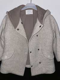Palton cu gluga gri Zara