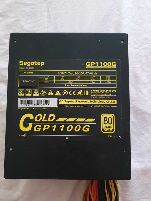 Sursa gaming Segotep GP1100G, 1000W, 80 Plus Gold  in stare perfecta