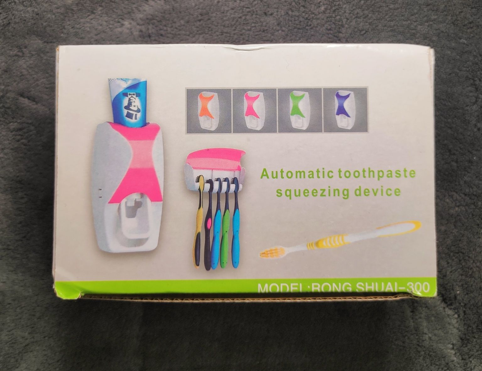 Automatic Toothpaste Dispenser Wall Mount Dust-proof Toothbrush Holder