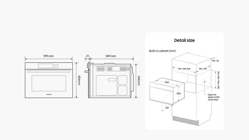 Cuptor Samsung combi cu microunde NQ5B4553FBK Series 4 Smart Compact