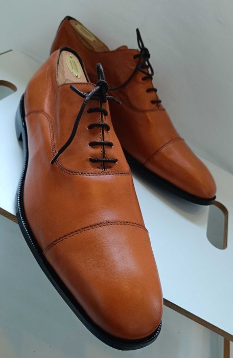 Pantofi oxford de lux 45 lucrati manual Bruno Magli NOI piele nat moal