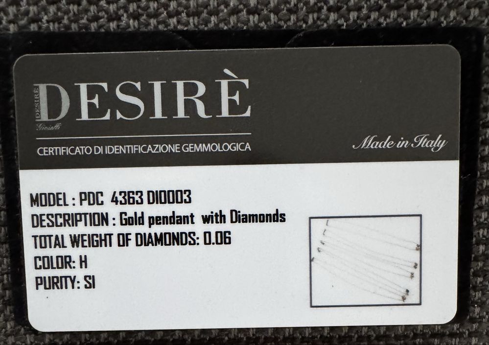 Златно колие с диаманти 0.06 ct 1,90 g