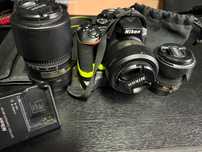 Nikon D3500 + 4 obiective + grip + acumulatori originali + filtre