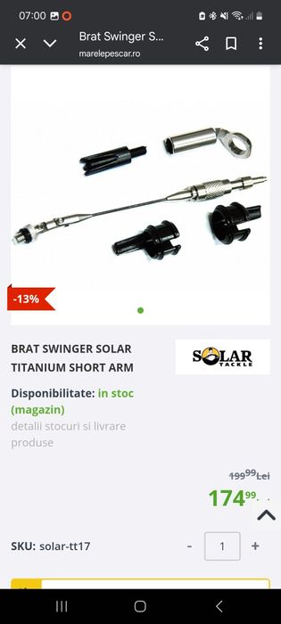 Set 4 swingere solsr titanium + 4greutati de 30g+ 4 cap wite nite glow