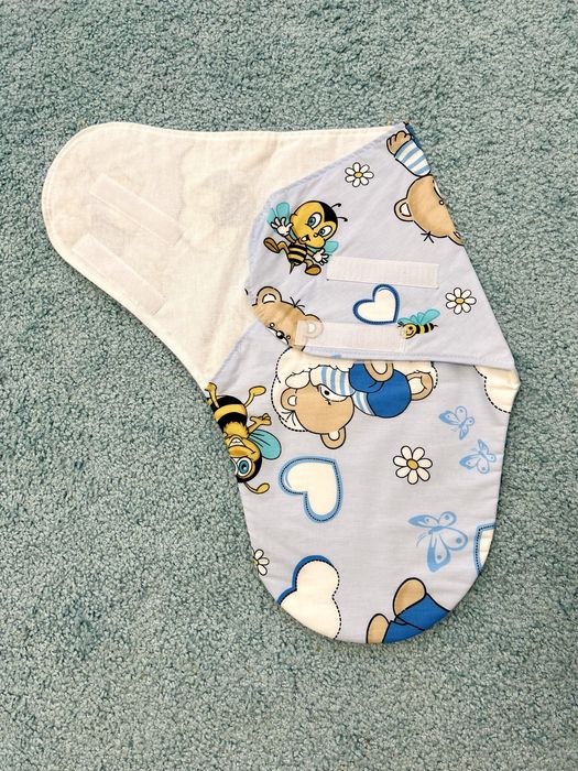 Sistem înfășat bebeluși 0‑3 luni, 100 % bumbac, nefolosit