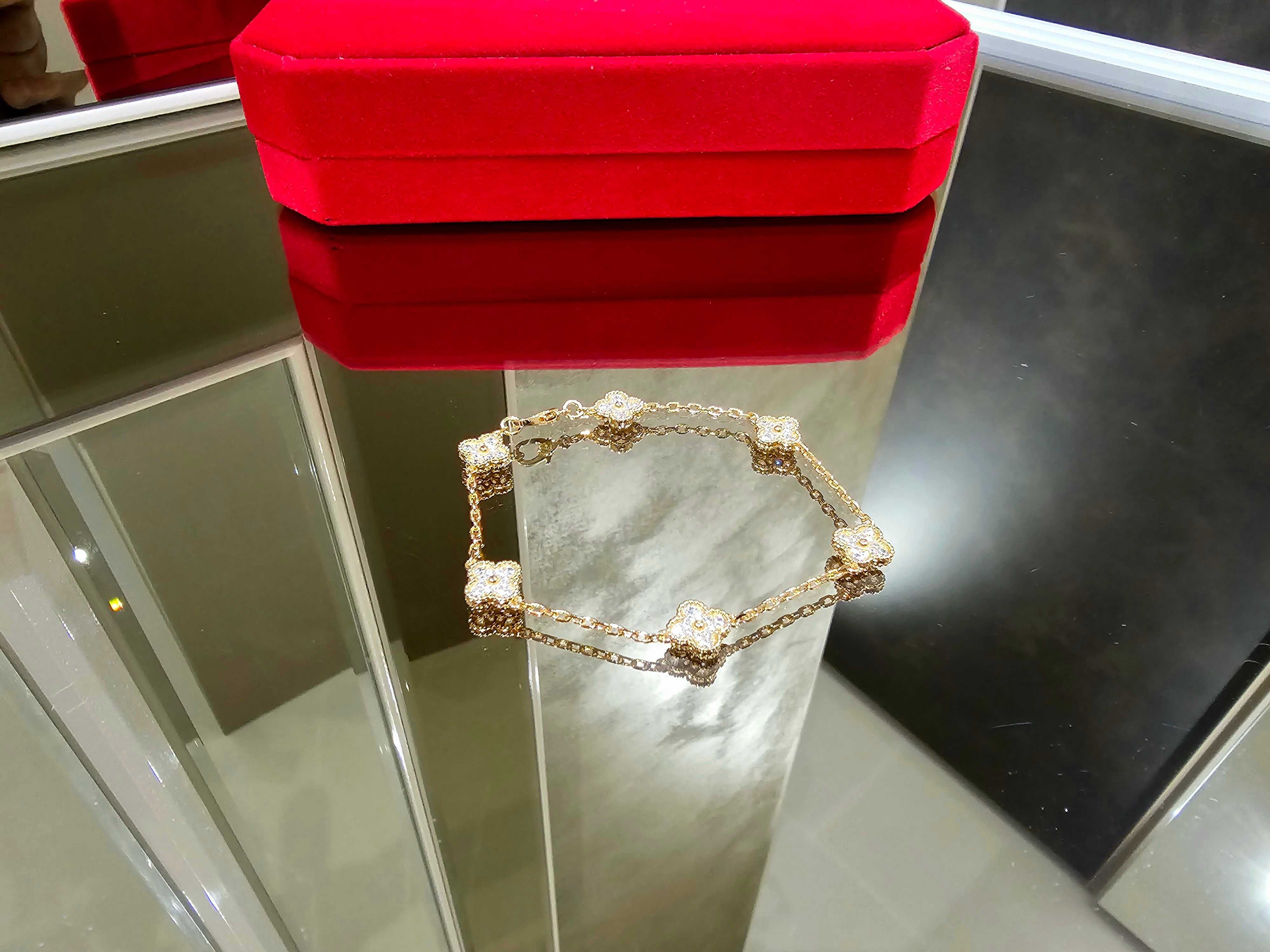 Van Cleef & Arpels VCA Rose Gold 6 Motifs Sweet Alhambra Дамска Гривна