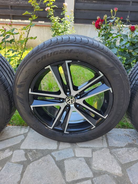 Jante bicolore 5x112 VW Tiguan Kodiaq Q3 cauciucuri 235/55/18Kumho noi