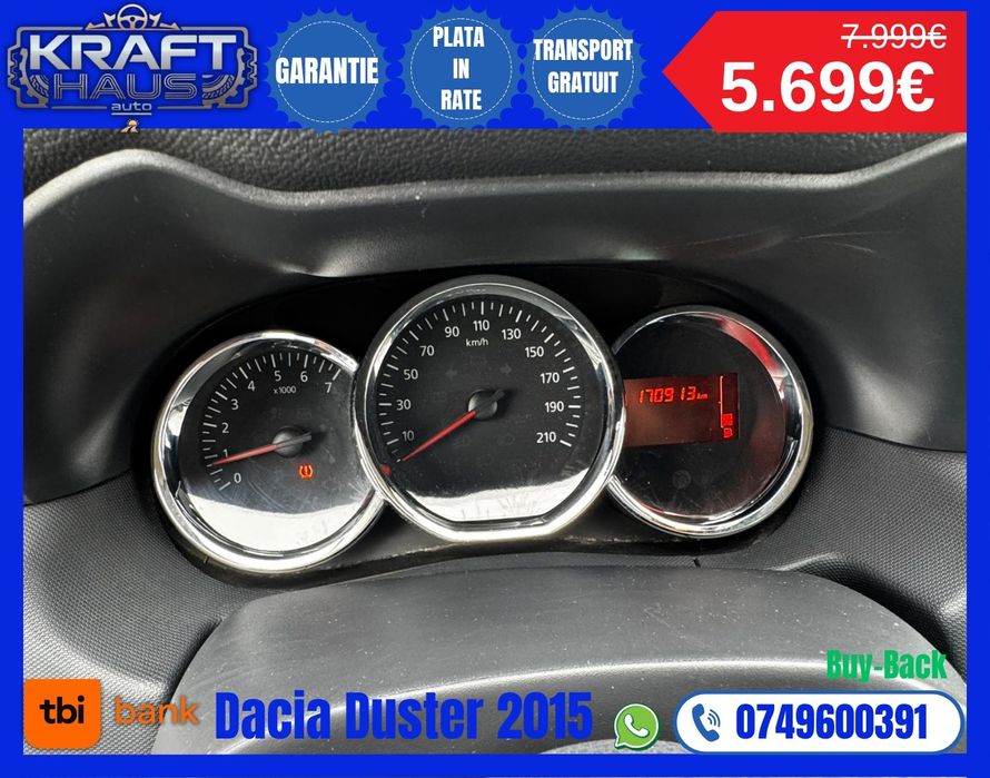 Dacia Duster 2015 full options 1.2Tce sau rate TBI