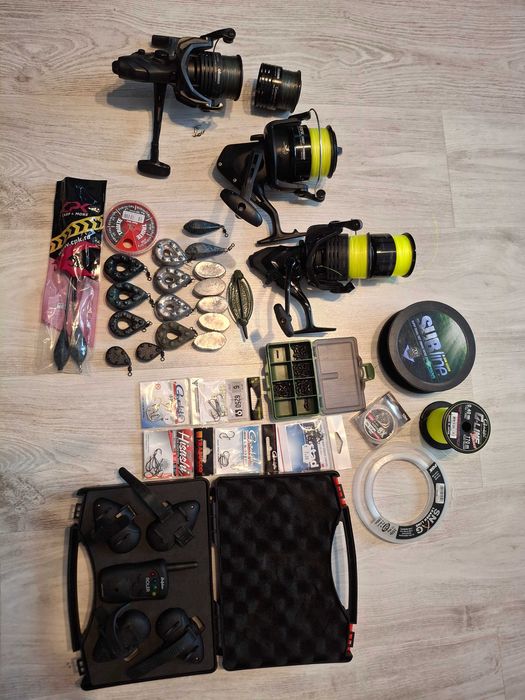 Echipament pescuit complet 6 lansete feeder si  crap, juvelnic, husa