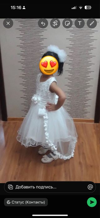 Белое платья  для девочек