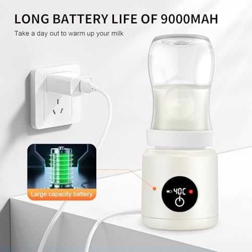 Нов Преносим уред за затопляне на шишета USB, 9000mAh, бързо загряване
