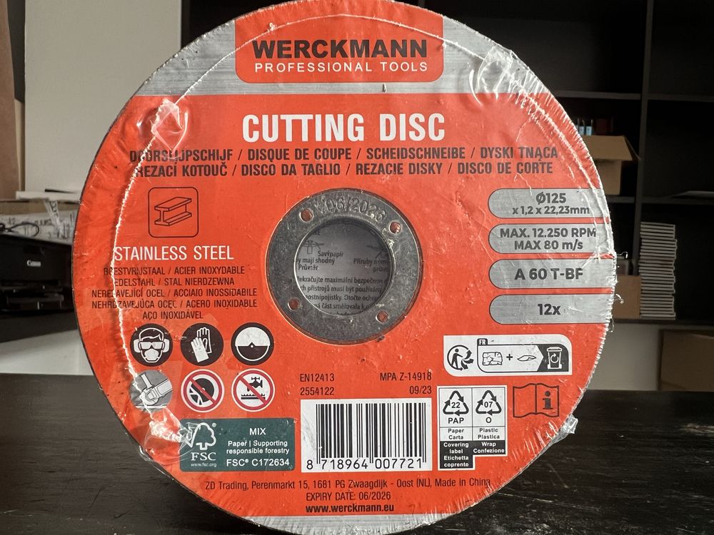 Vand Set disc de taiere, Werckmann,12 buc, 125 x 1.2 x 22.23 mm