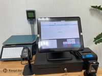 Сканер штрих-кодов , принтер чеков , принтер этикеток касса моноблок