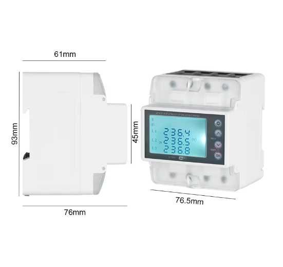 Contor smart, trifazic, Wifi, aplicatie Tuya telefon, bidirectional