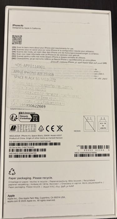 Iphone Air 256Gb Negru,fullbox ,garantie,factura