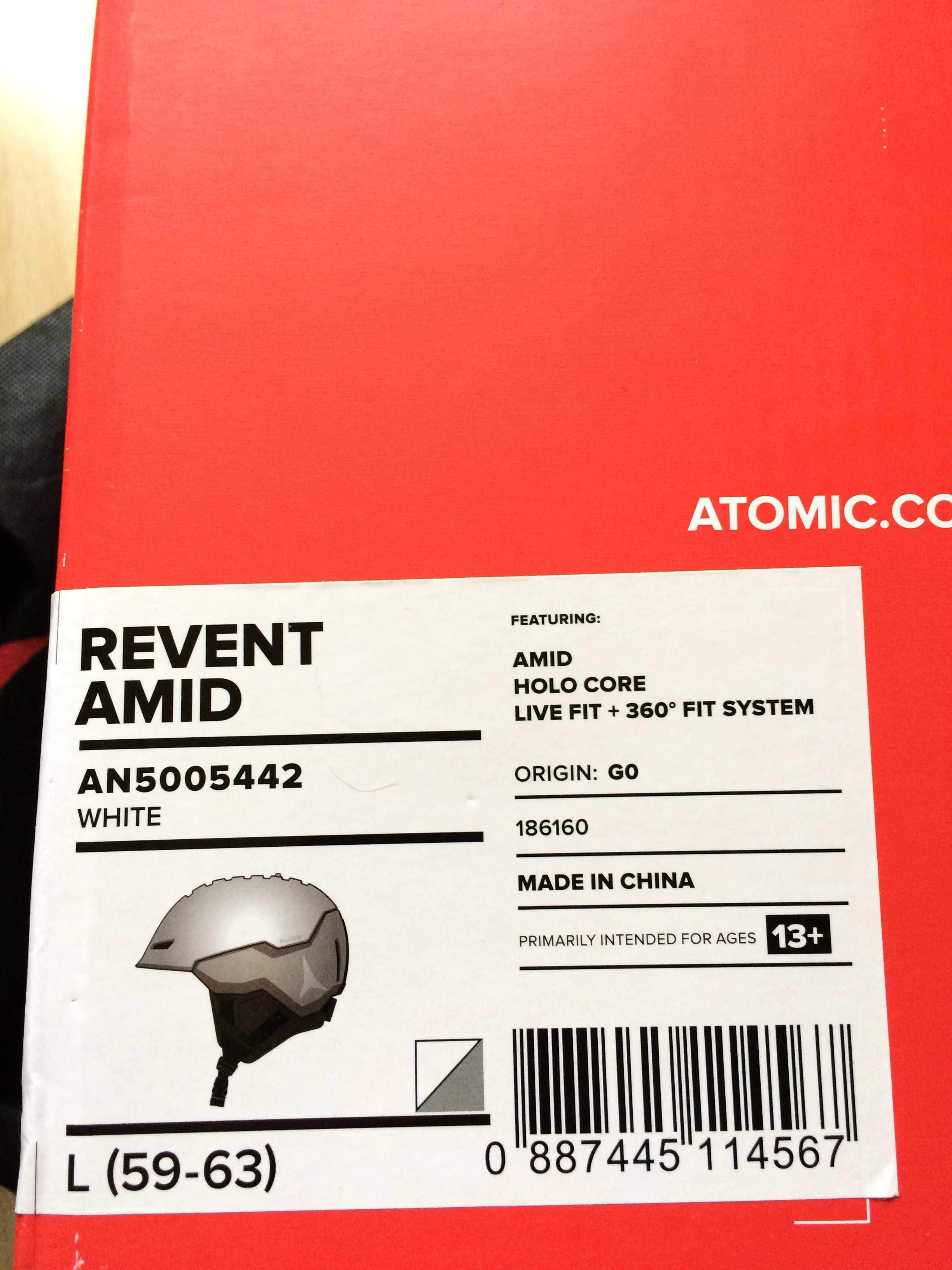 Каска Atomic Revent​+ Amid, р. L(59-63), маска Atomic stereo S2.