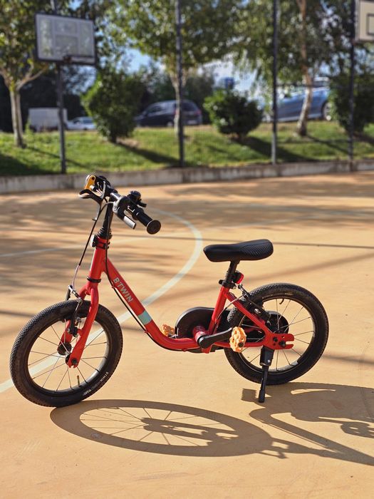 Bicicleta 2 in 1 -  BTWIN 14" copii + roti ajutatoare + cric