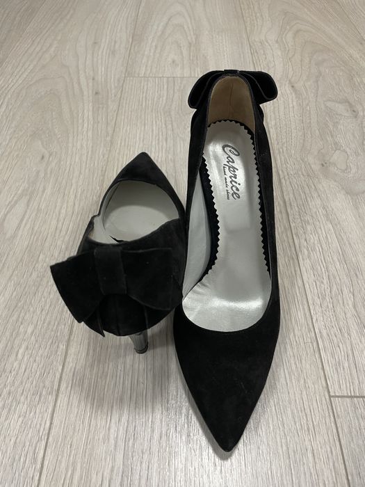 Pantofi piele intoarsa negri 38 NOI