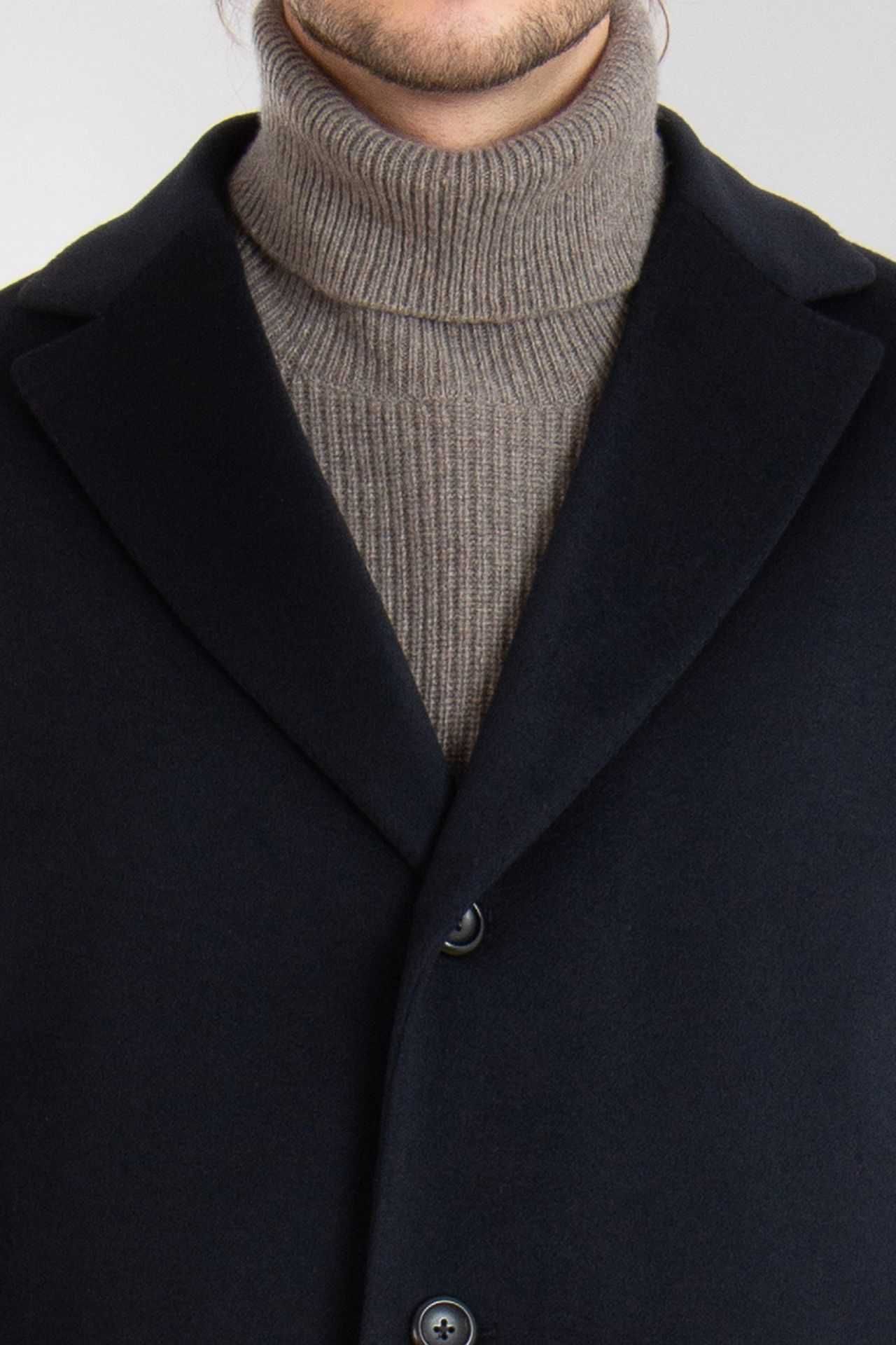 Palton de lux 54 XXL casmir Eduard Dressler NOU 100% casmir negru