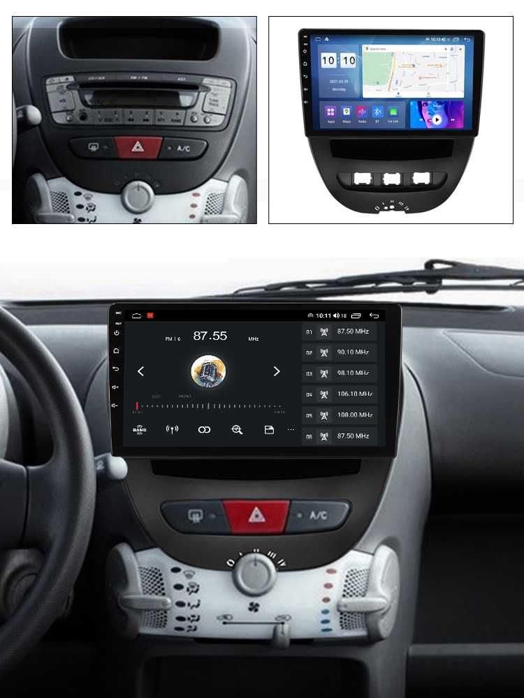 Navigatie Peugeot 107, 2009-2015, NAVI-IT,Android 13, 10INCH, 2GB RAM