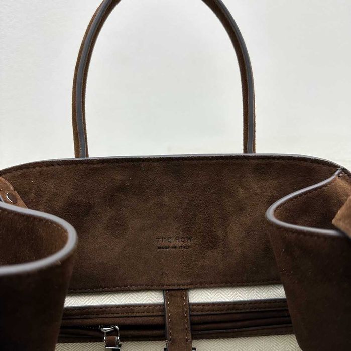 Geanta The Row Margaux 12, suede, 32cm, tip Premium