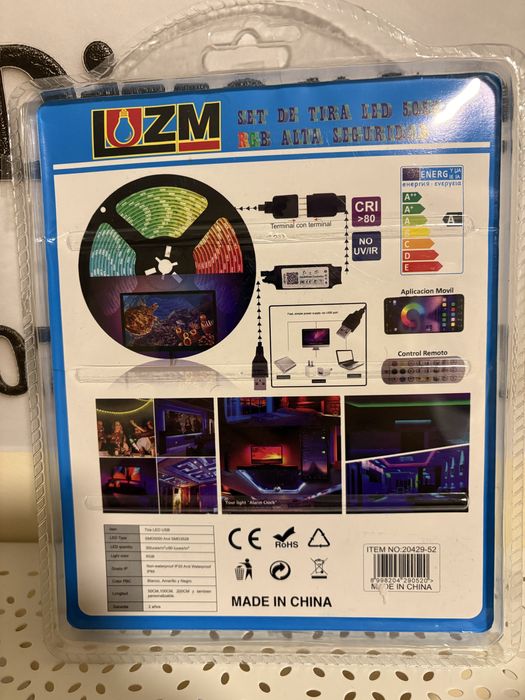 Bandă LED RGB 5050 5 Metri Control prin Telecomandă Aplicație Mobilă