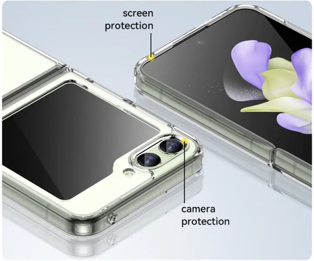 Силиконов Samsung Z Flip 5,4, Z 3 и Z 1 калъф кейс, черен,и прозрачен