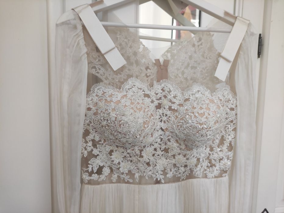 Rochie mireasa mătase Maia Rațiu noua S